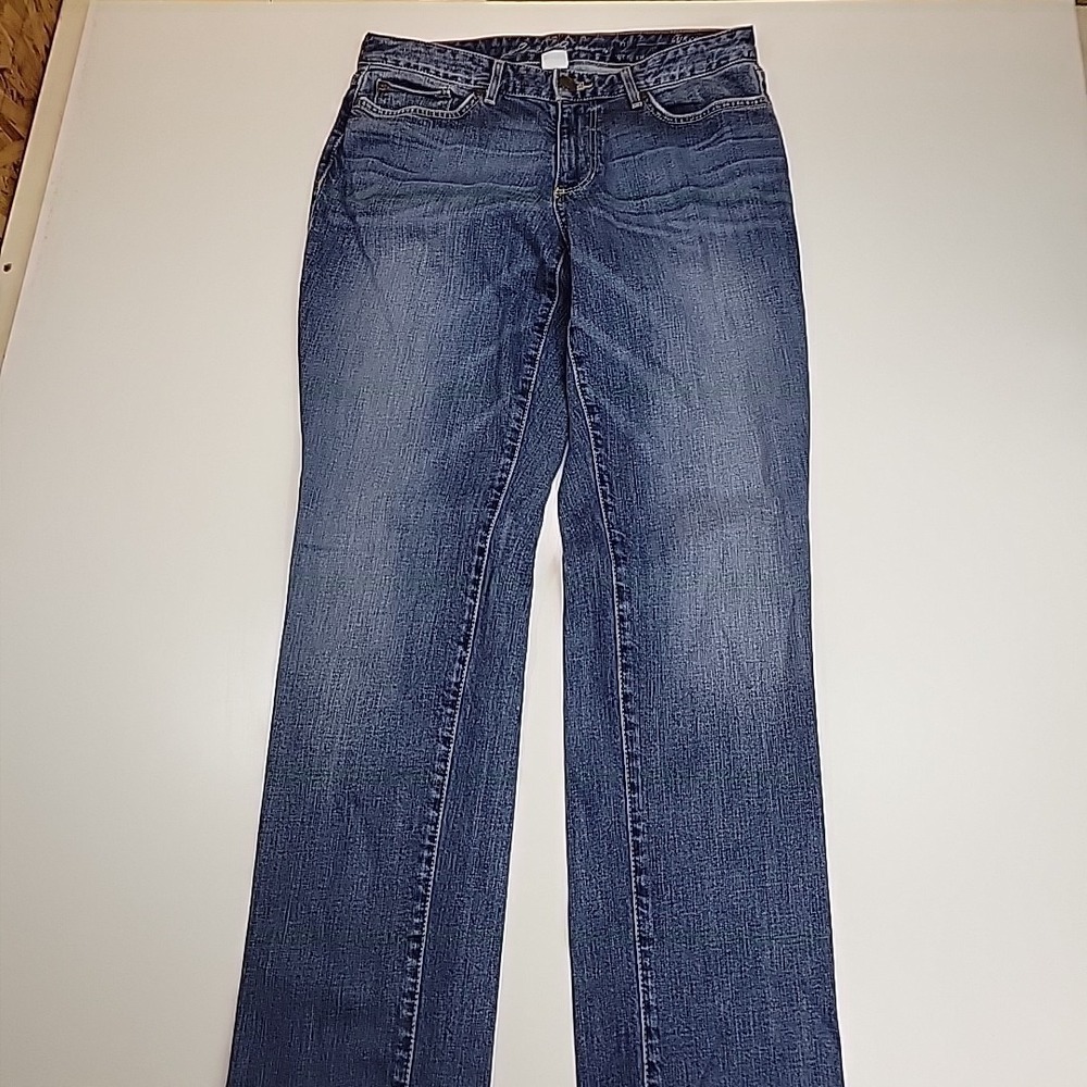Eddie Bauer Jeans Womens Size‎ 8 Slim  Light Wash Denim Stretch Three Whiskers